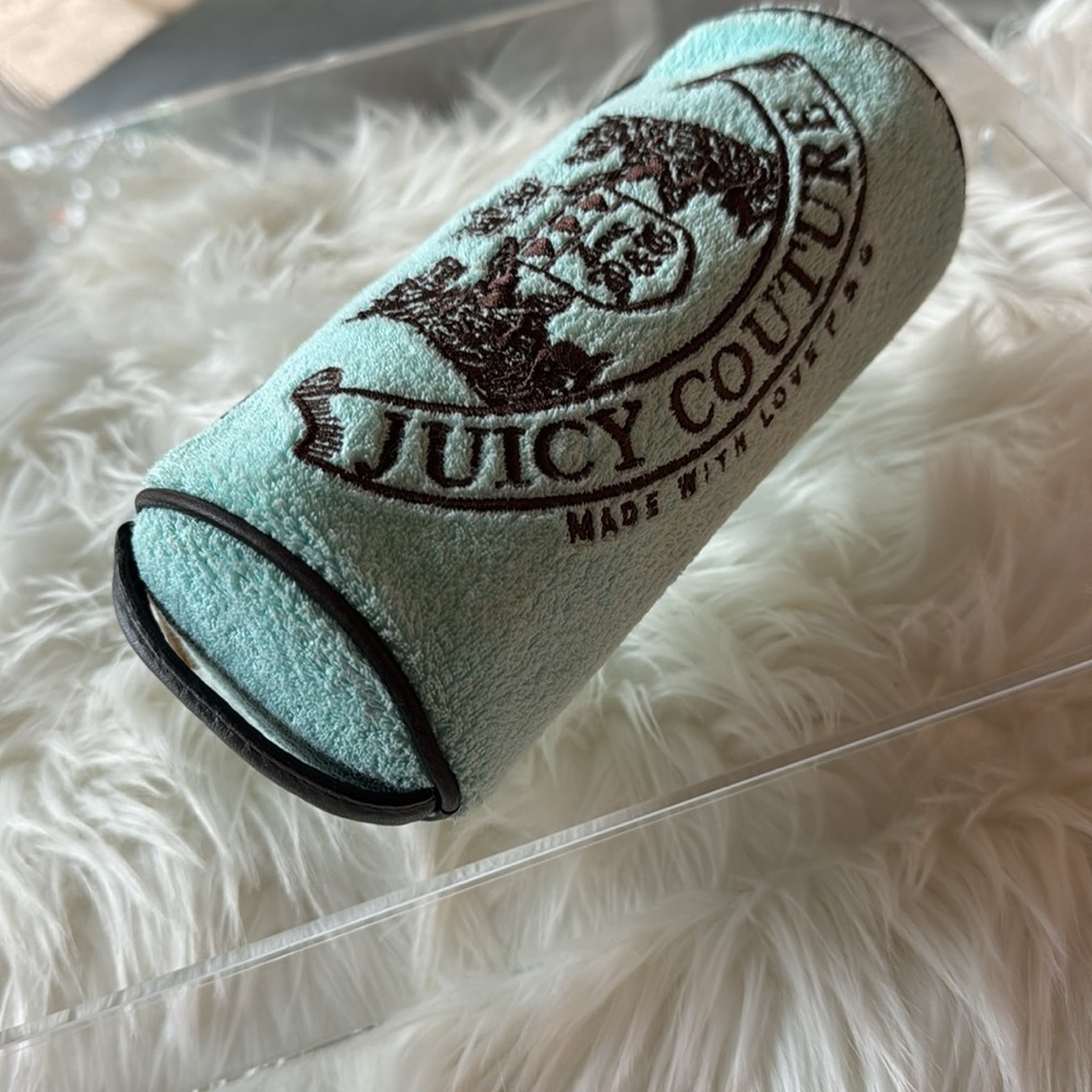 Juicy Couture Vintage Blue Terrycloth Barrel Cosmetic Bag - Picture 2 of 8